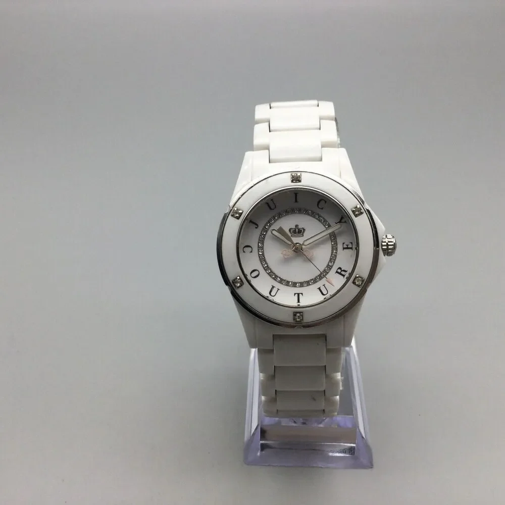 Juicy Couture Watch Women 36mm White Silver Tone New Battery 7.75" - Picture 3 of 15
